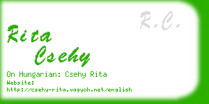 rita csehy business card